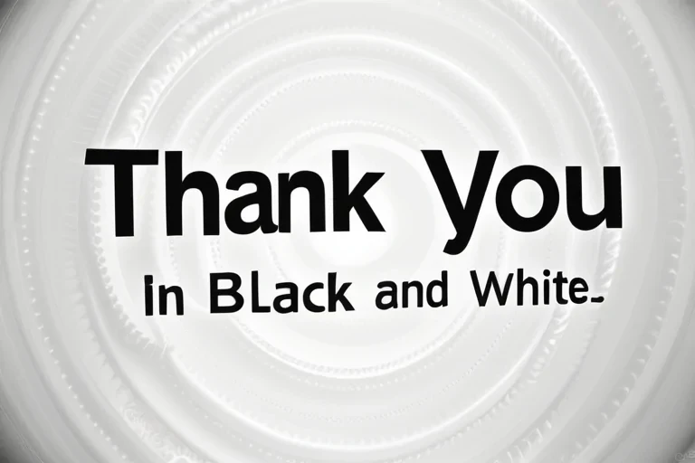 thank you in black and white