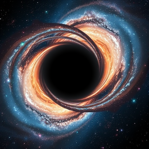 Create a high-resolution image of a black hole with swirling galaxies around it, using a 50mm lens, f/2.8 aperture, ISO 100, shot from a low-angle perspective, with a wide dynamic range and vibrant colors to enhance the cosmic details.