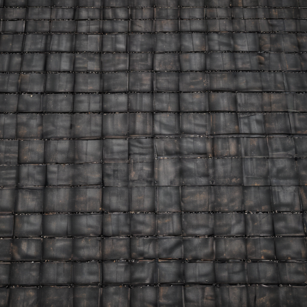 A Close-Up View of a Textured Black Surface with Grid Pattern.