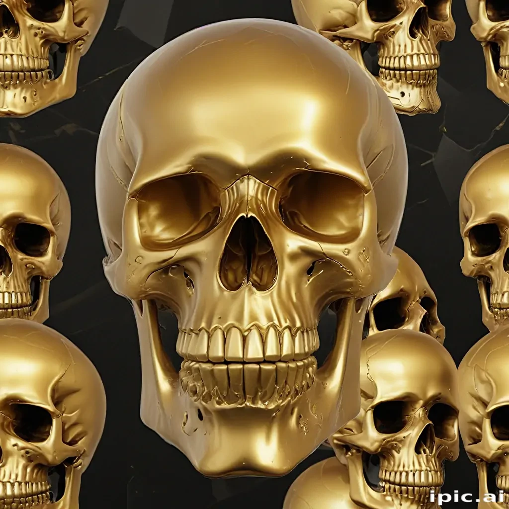 transparent gold skull