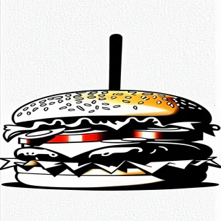 burger clip art black and white