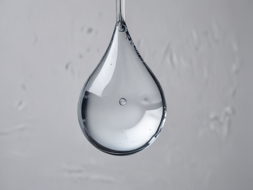 A Close-Up of a Single Water Droplet Suspended in Mid-Air