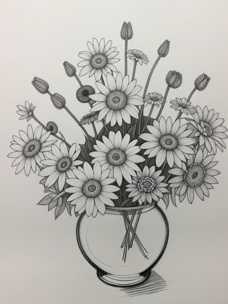 pictures of flowers drawing