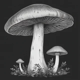 mushroom clip art black and white