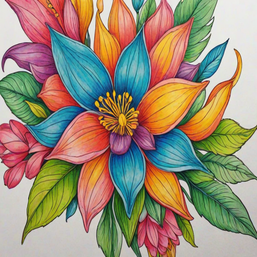 colourful flower drawing