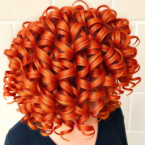 Fiery copper spiral curls known as Autumn Inferno featuring perfectly defined ringlets in varying shades of red orange and gold mimicking the warm hues of fall foliage