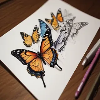 drawing butterflies