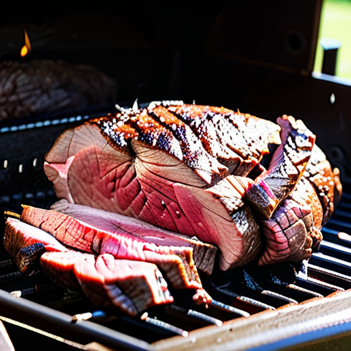 beef sirloin tip roast on grill