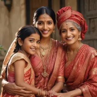 happy indian family