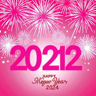 happy new year 2024 pink