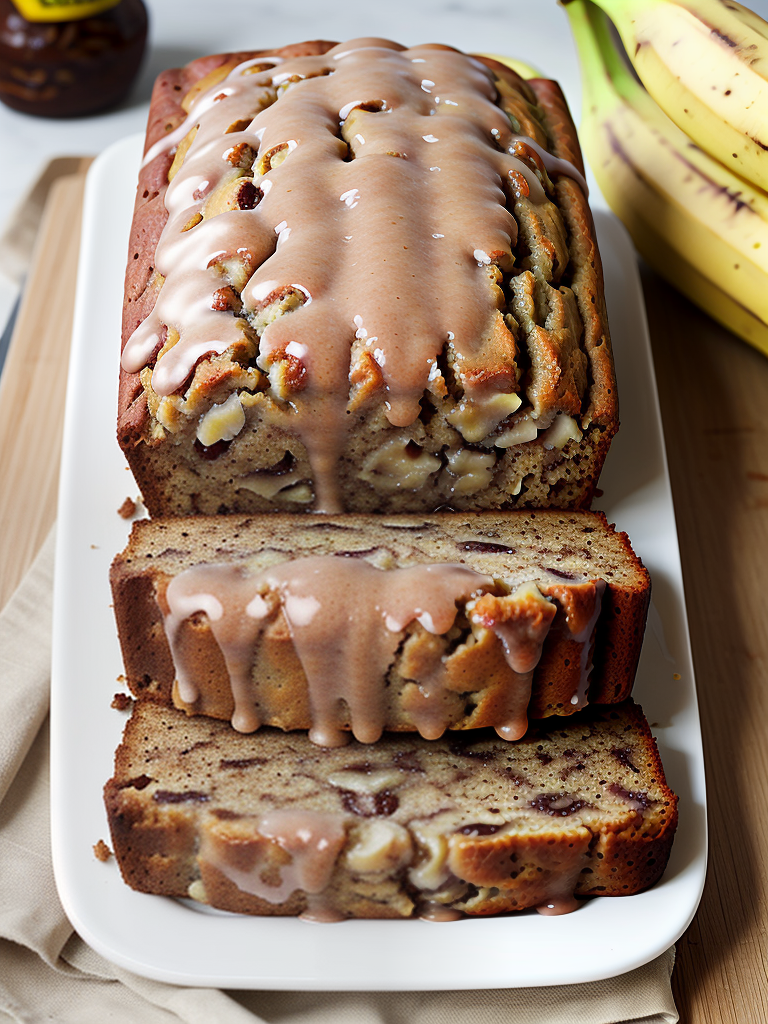 banana nut bread with glaze