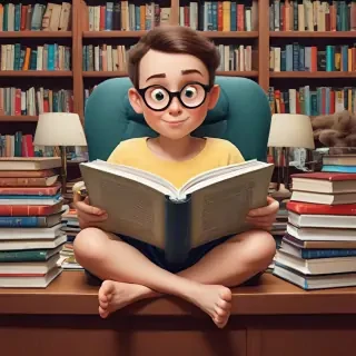 cartoon of reading