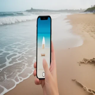 beach iphone