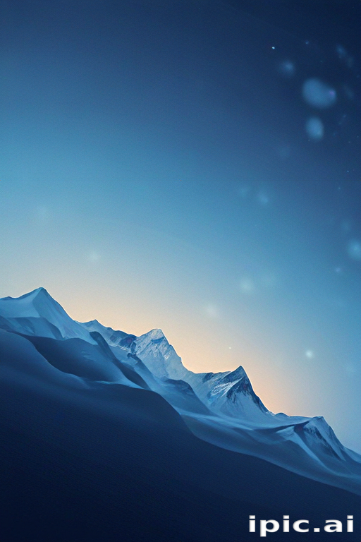 Majestic Mountain Peaks Under a Clear Blue Sky at Dusk