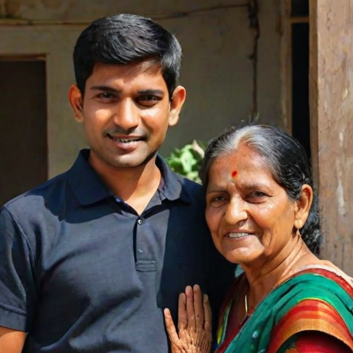 indian son with mom
