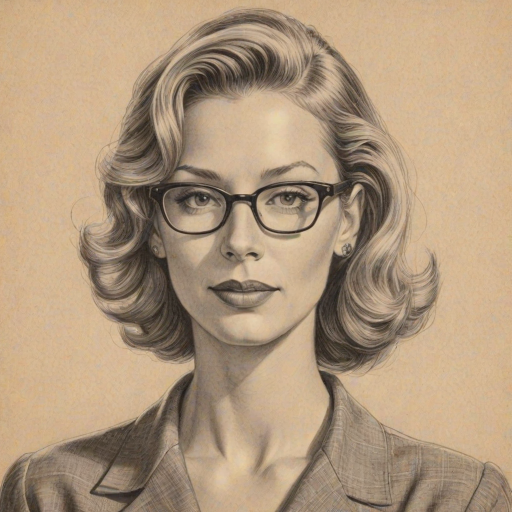 Alluring Meredith Monroe, pencil sketch, portrait of Captivating woman 1946s in glasses, hair style beatnik, outline, clear lines, fine lines, 8k