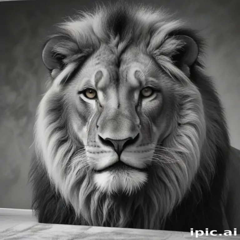 lion black and white