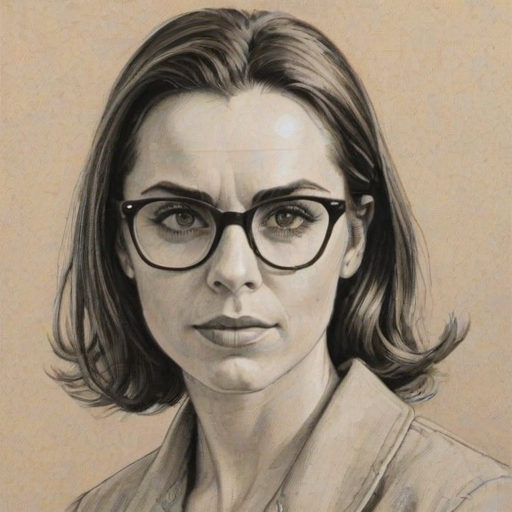 Comely Mel C, pencil sketch, portrait of Wonderful woman 1957s in glasses, hair style beatnik, outline, clear lines, fine lines, 8k