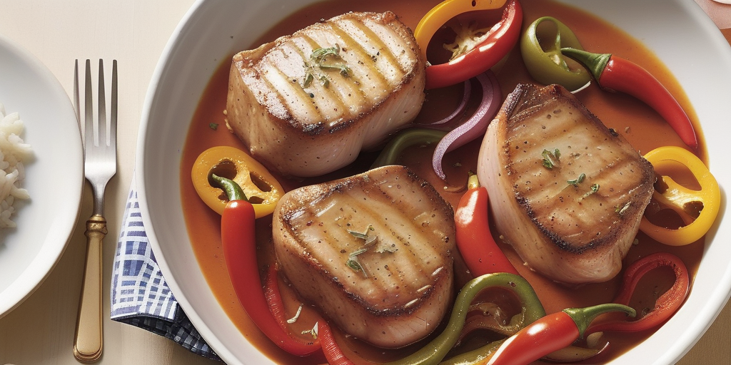 pork chops with peppers and onions
