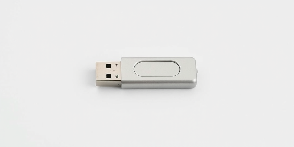 generate a highly detailed illustration of a USB flash drive in a minimalist style, using a Canon EOS R5, 50mm lens, f/2.8 aperture, ISO 100, soft natural lighting, and a clean white background for enhanced clarity and contrast