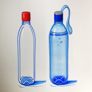 water bottle drawing