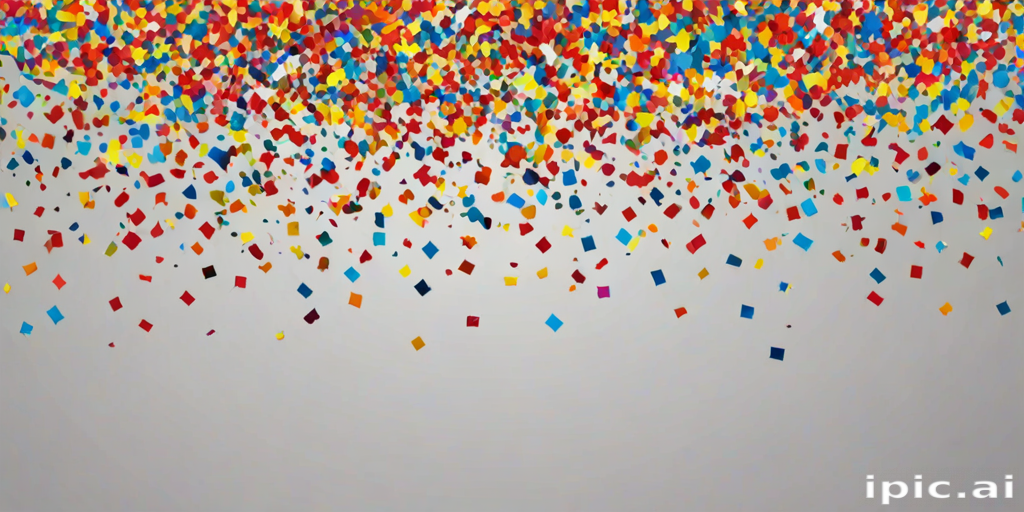 Vibrant Celebration: A Colorful Cascade of Confetti Falling from Above