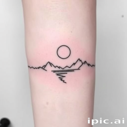 Minimalist line art tattoo creating a complex image or scene using a single, continuous line, showcasing the beauty of simplicity and negative space in a contemporary style