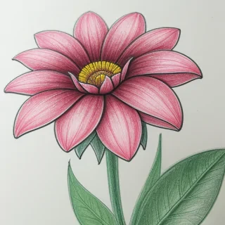 flower drawing colour