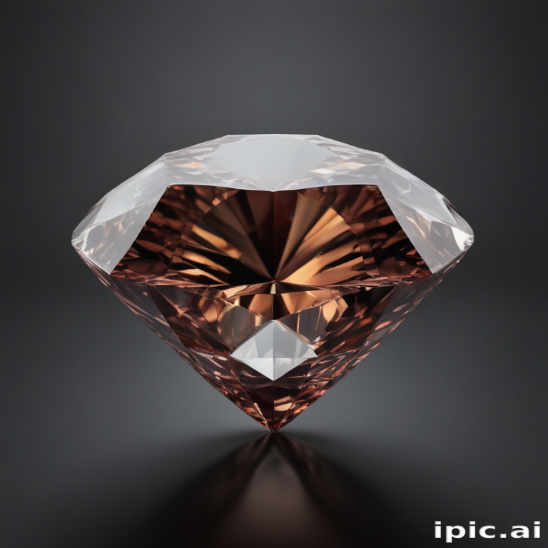 Stunning Brown Diamond Sparkling Brightly Against a Dark Background