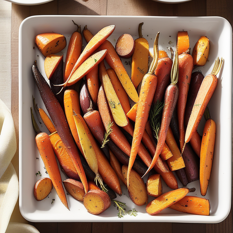 roasted carrots and sweet potatoes