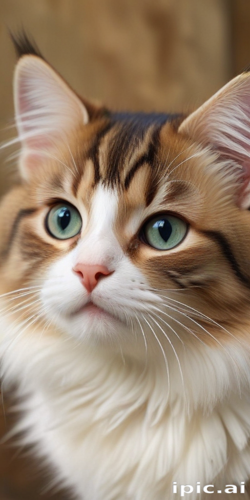 Close-Up Portrait of a Majestic Cat with Striking Blue Eyes