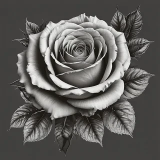 roses clipart black and white