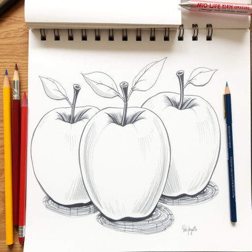 drawings of apples