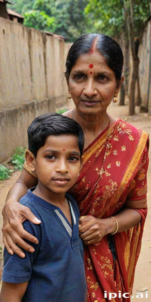 indian son with mom