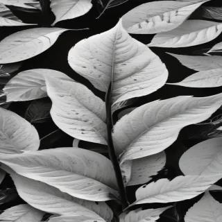 leaf white and black