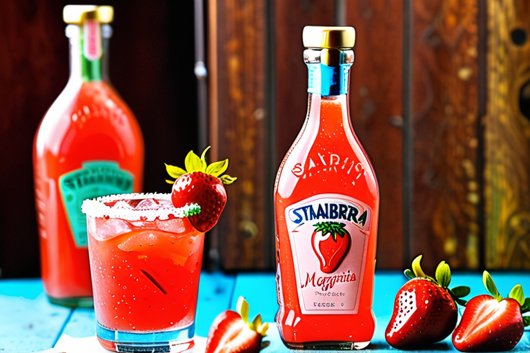 strawberry margarita in a bottle