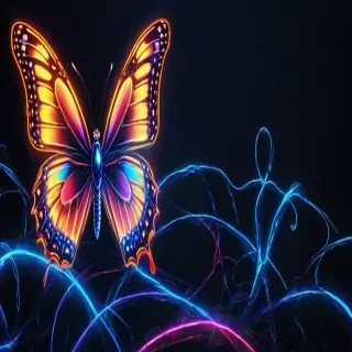 neon butterfly wallpaper