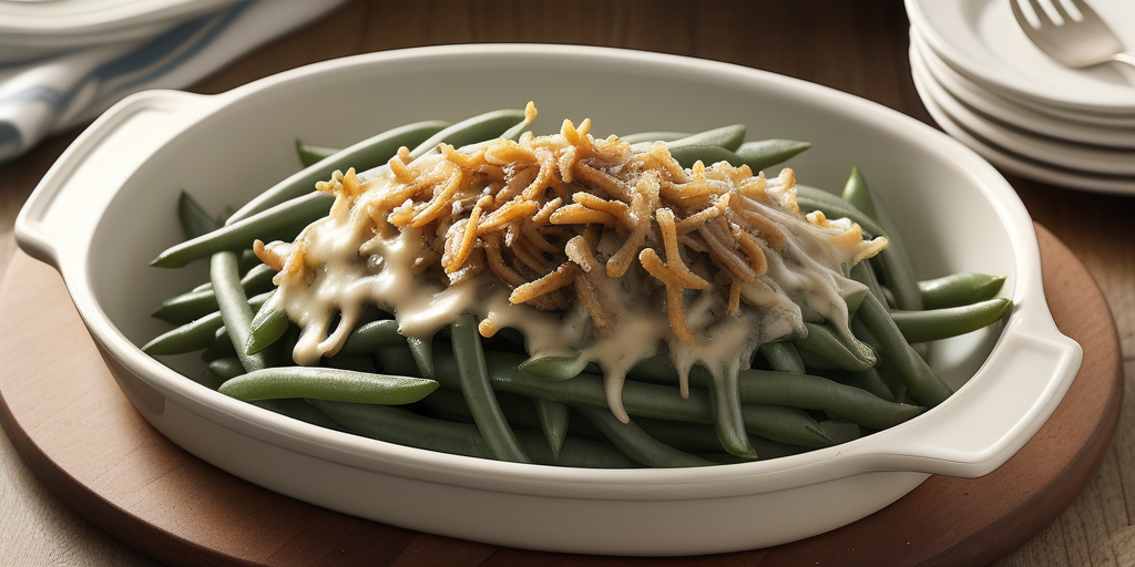 green bean casserole with worcester sauce