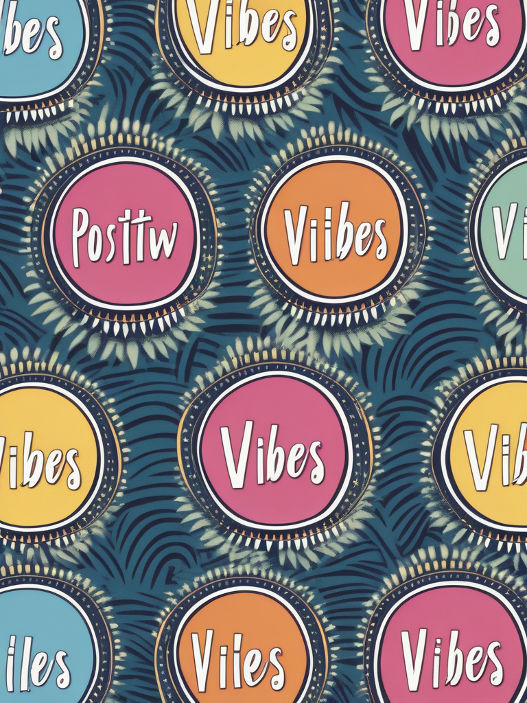 Colorful Circular Patterns Featuring Positive Vibes and Energetic ...