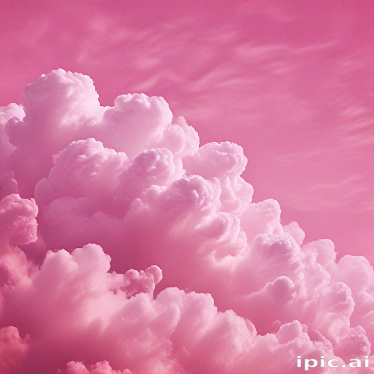 Dreamy Cotton Candy Clouds Against a Soft Pink Sky at Sunset