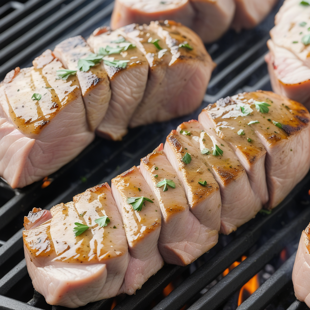 pork tenderloin on the grill in foil