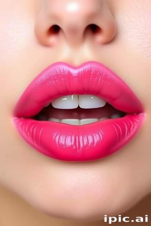 Ombre pink lips transitioning from pale blush to hot pink, "Raspberry Gradient" features a seamless color blend and a semi-matte finish for a modern twist