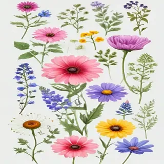 wildflowers transparent background