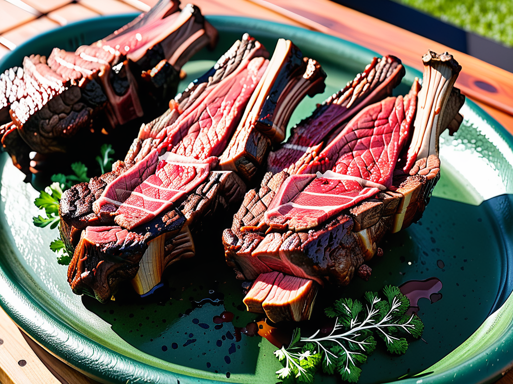 beef ribs on green egg