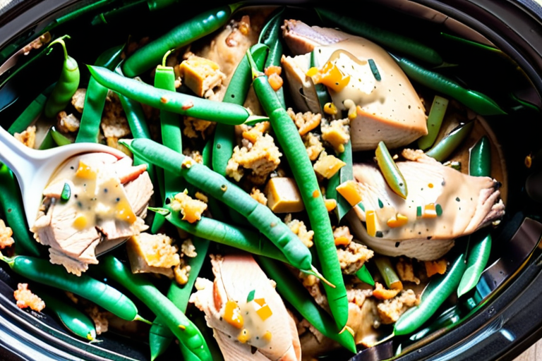 crock pot chicken and stuffing with green beans