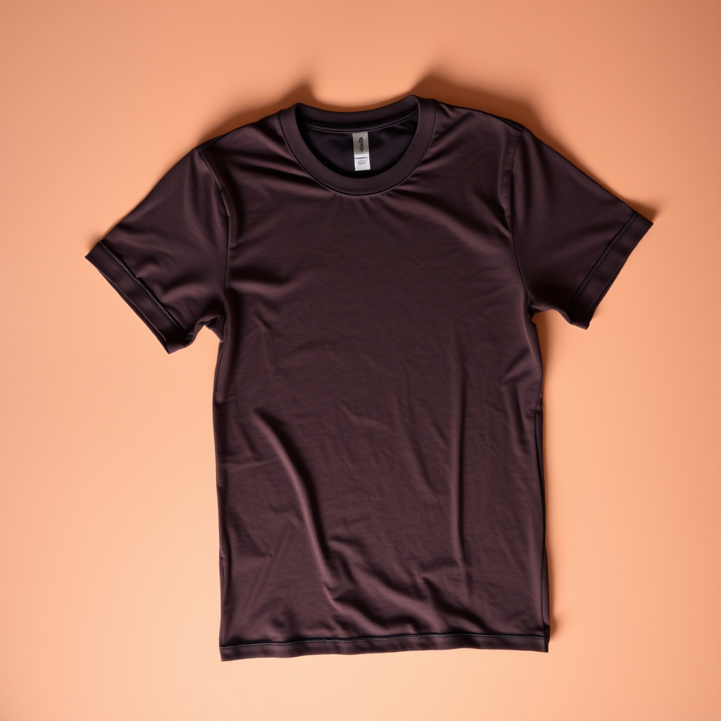 T-shirt laid flat on a gradient background, soft lighting for even illumination, 50mm lens, f/2.8 aperture, ISO 100, shot from a top-down view, using a DSLR camera for high resolution and detail.