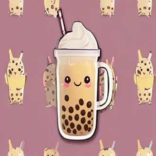 cute boba tea wallpapers