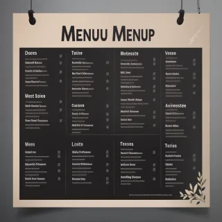 menu mockup