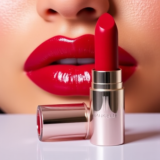 Vibrant Ruby Radiance lip color featuring a glossy finish, intense pigmentation, and long-lasting formula, perfect for glamorous evening looks and special occasions