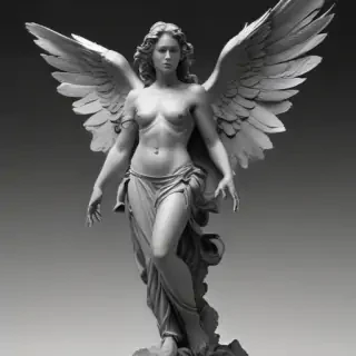 black and white angel drawings